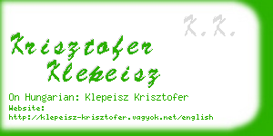 krisztofer klepeisz business card